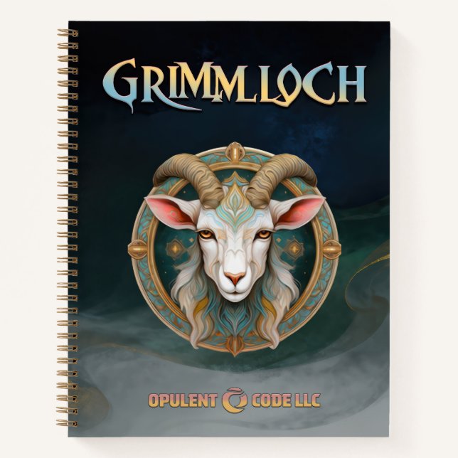 Carnet Grimmloch Emblème de la Chèvre Jeu de rôle fantast (Devant)