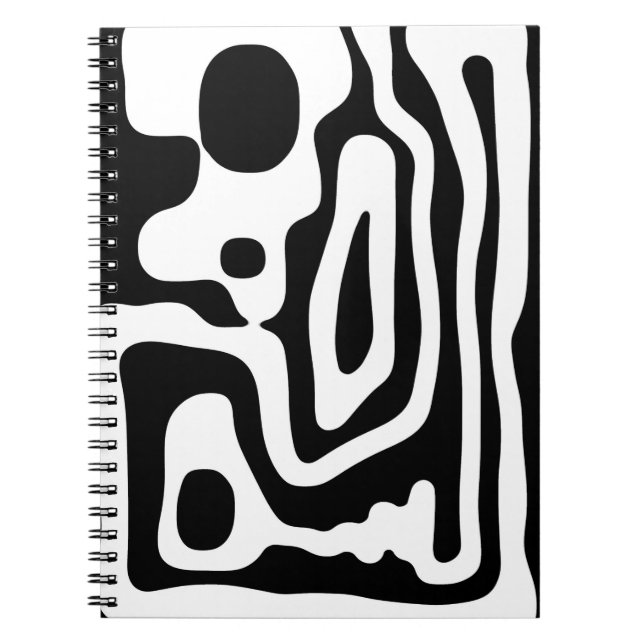 Carnet Grip Vise : Noir et Blanc Abstrait (Devant)
