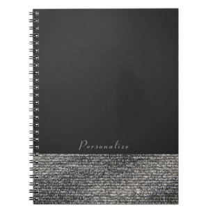 Carnet Gris & Argent Glam Moderne Paillettes Chic Élégant