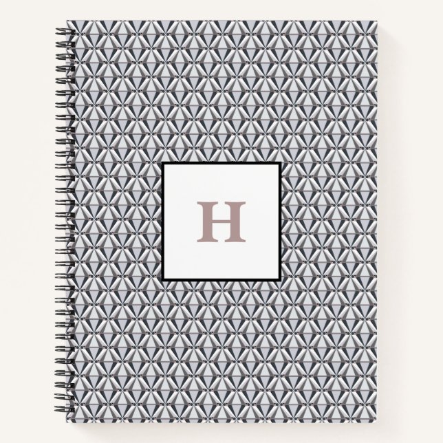 Carnet Gris avec rose (Devant)