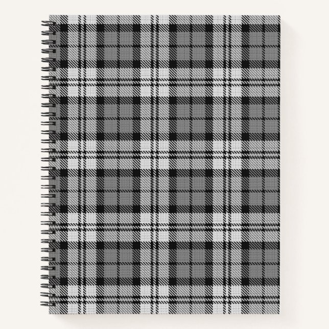 Carnet Gris Blackwatch Tartan Design Plaid (Devant)