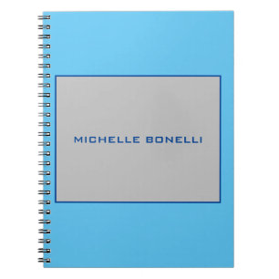Carnet Gris Bleu Ciel Minimaliste Moderne Lisible