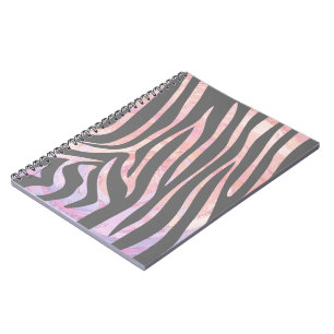Carnet Gris clair et rose Zebra