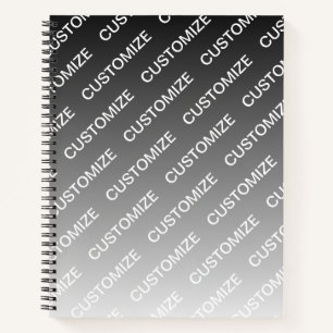 Carnet Gris (couleur changeable) Ombre & Motif de texte