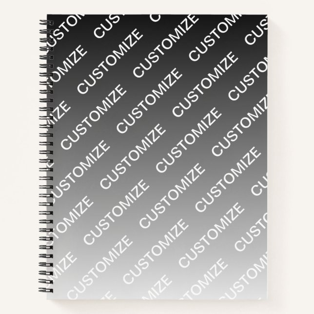 Carnet Gris (couleur changeable) Ombre & Motif de texte (Devant)