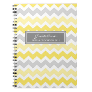 Carnet gris de Chevron de jaune de livre d'invité