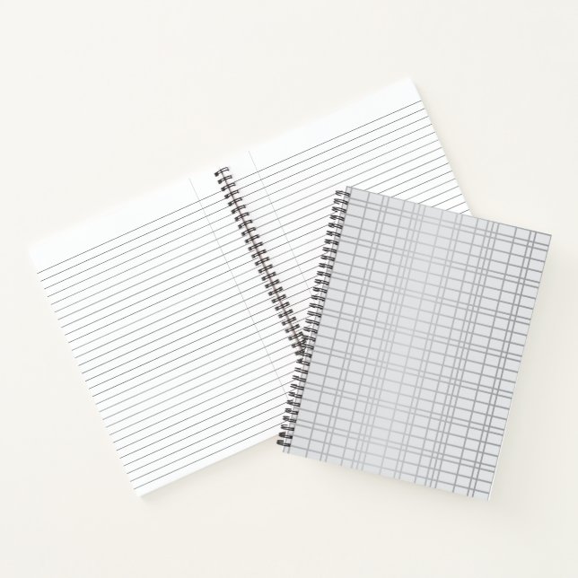 Carnet Gris, moderne, simple, cool, lignes de grille tend (Intérieur)