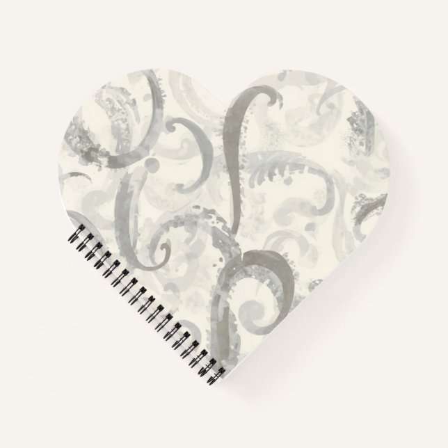 Carnet Gris neutre et abstrait blanc (Devant)