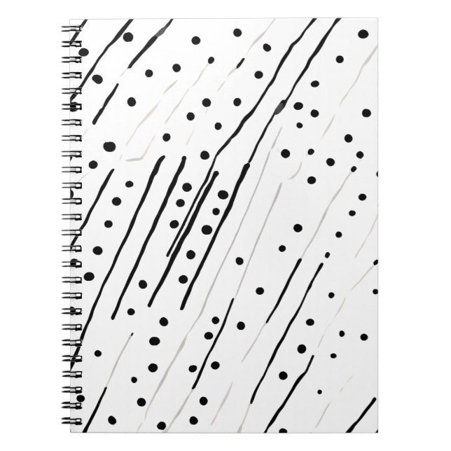 Carnet Gris ou pois noir, blanc, gris motif (Devant)