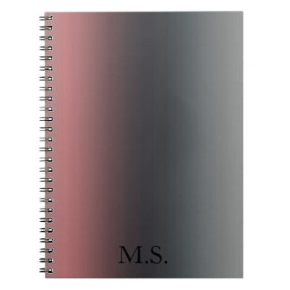 Carnet Gris, rose, dégradé noir, Ombre.
