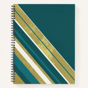 Carnet Gris Turquoise Gold Cream sur Dark Turquoise
