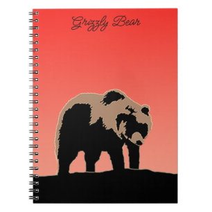 Carnet Grizzly Bear au coucher du soleil - Art original d