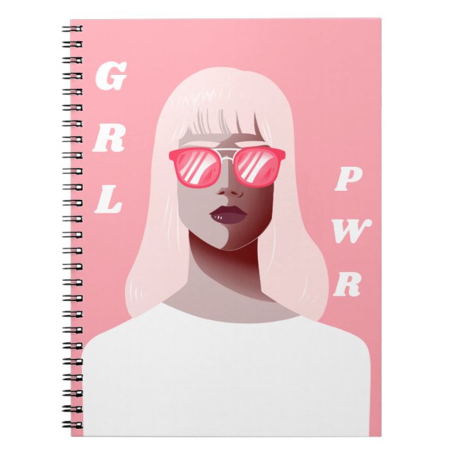 Carnet GRL PWR Illustration féministe moderne Puissance f (Devant)