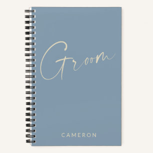 Carnet Groom   Chic minimaliste personnalisé Dusty Blue