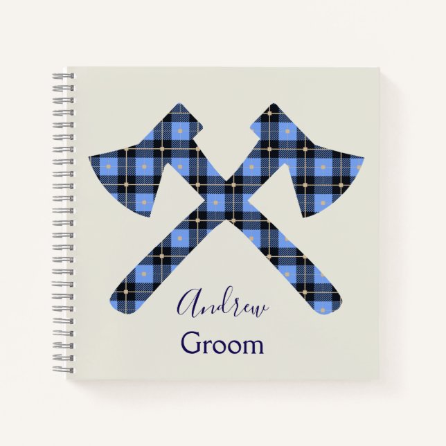 Carnet Groom Grey et Blue double croix ax (Devant)