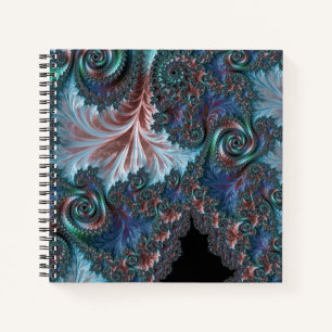 Carnet Groovy Colorful Boho Hippie Mandelbrot Fractal Art
