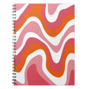 Carnet Groovy Liquide Orange et Rose Ondulé