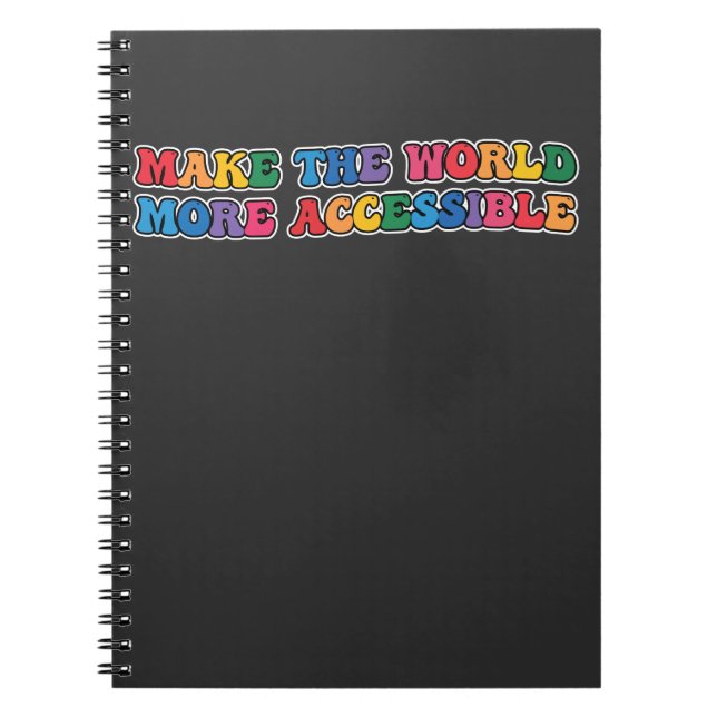 Carnet Groovy Rendre le monde plus accessible Rétro (Devant)