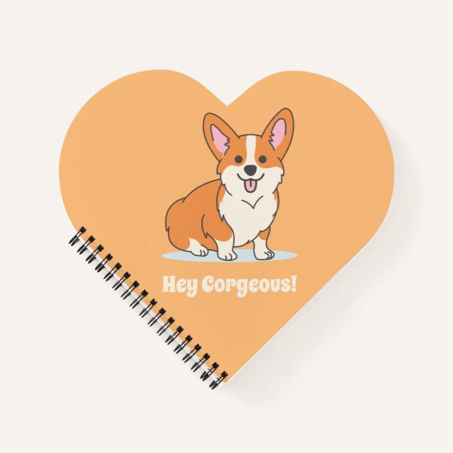 Carnet Gros Chiot Corgi - Hey Corgeous (Devant)