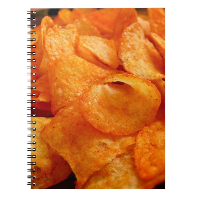 Carnet Gros plan de chips juteux, croustillants sur plaqu (Devant)
