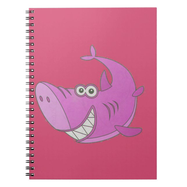 Carnet Gros requin cartonné rose (Devant)