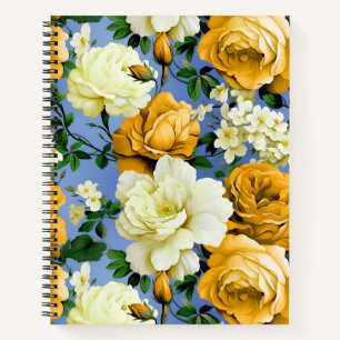 Carnet Grosse Fleur de rose jaune rétro