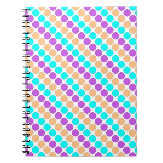 Carnet Grosse pois multicolore années rétro (Devant)