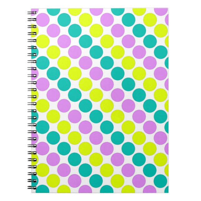 Carnet Grosse pois multicolore années rétro (Devant)