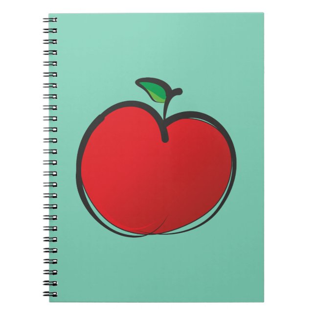 Carnet Grosse pomme rouge dessine sur un Arrière - plan v (Devant)