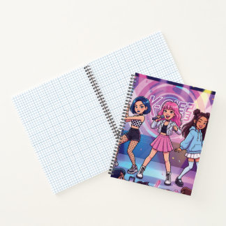 Carnet Groupe de filles de KPop en dessin animé