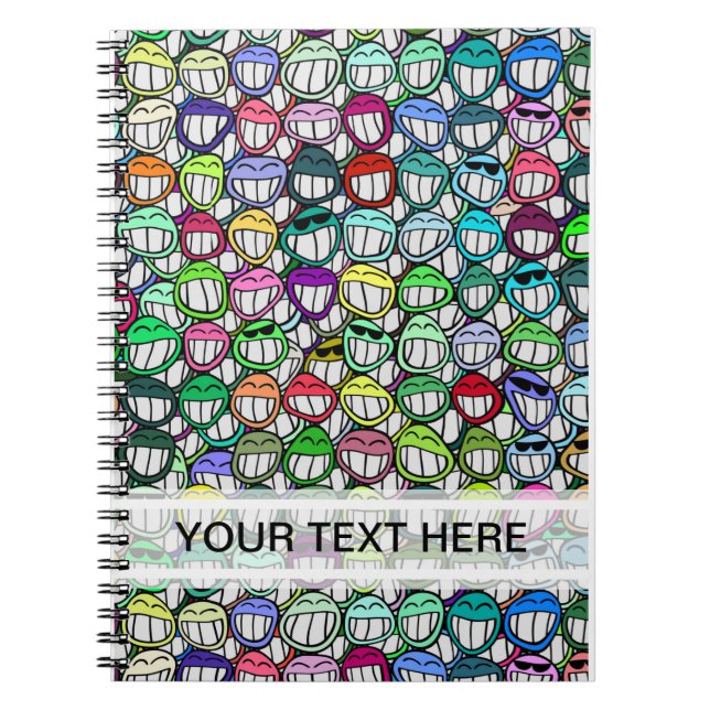 Carnet GROUPE DE VISAGES SOURIANTS COOL + votre texte (Devant)