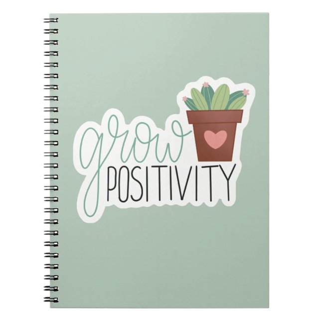 Carnet Grow Positivity - Inspirational Calligraphy Design (Devant)
