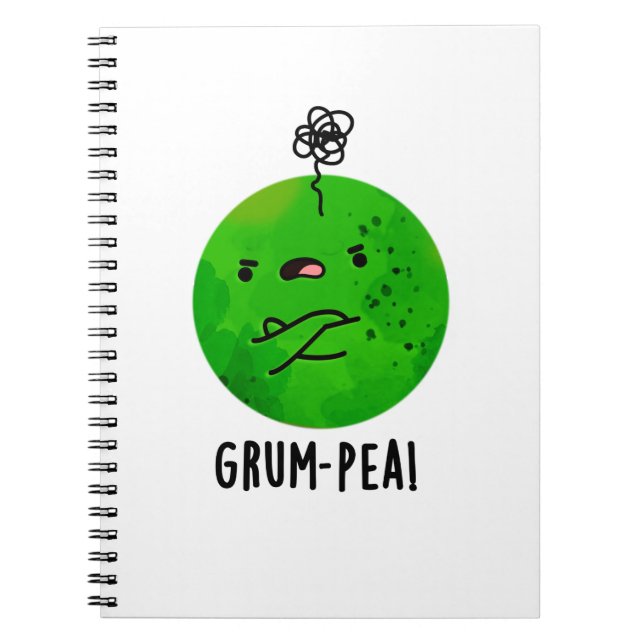 Carnet Grum-pois Drôle Pois Grincheux Pun de légume (Devant)