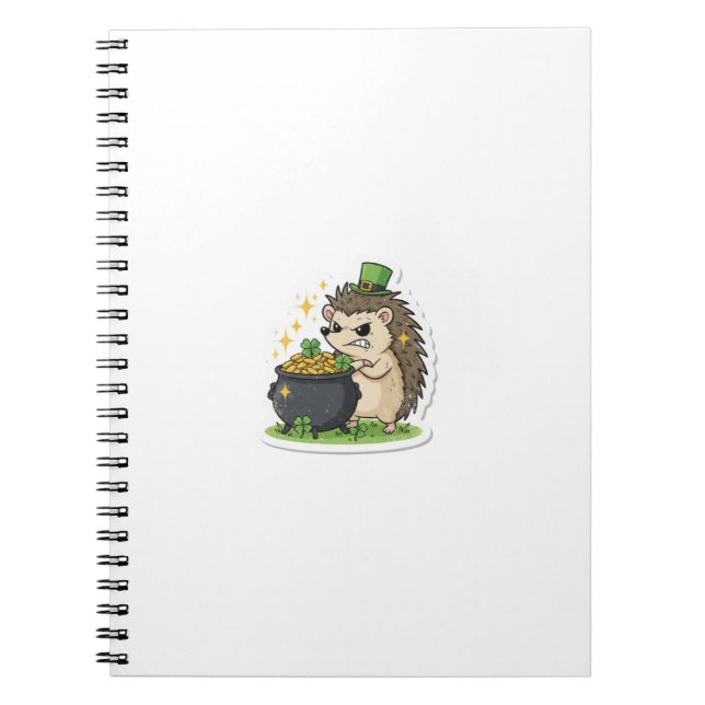 Carnet Grumpy Treasure Keeper Hedgehog St.Patrick's Day (Devant)