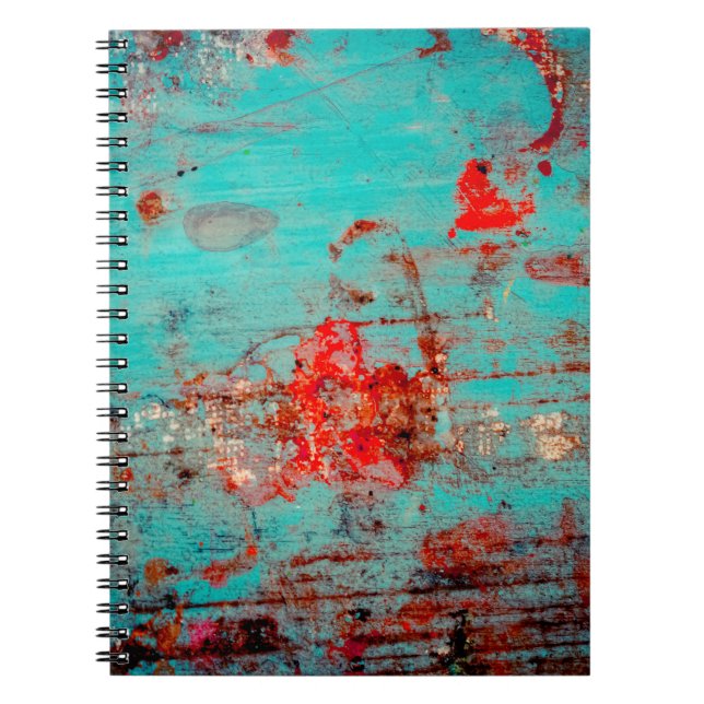 Carnet Grunge arrière - plan de turquoise. Blocs, frottis (Devant)