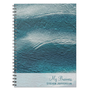 Carnet Grunge d'aluminium bleu et blanc