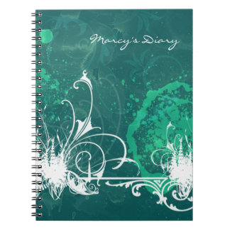Carnet grunge de journal intime de vert bleu