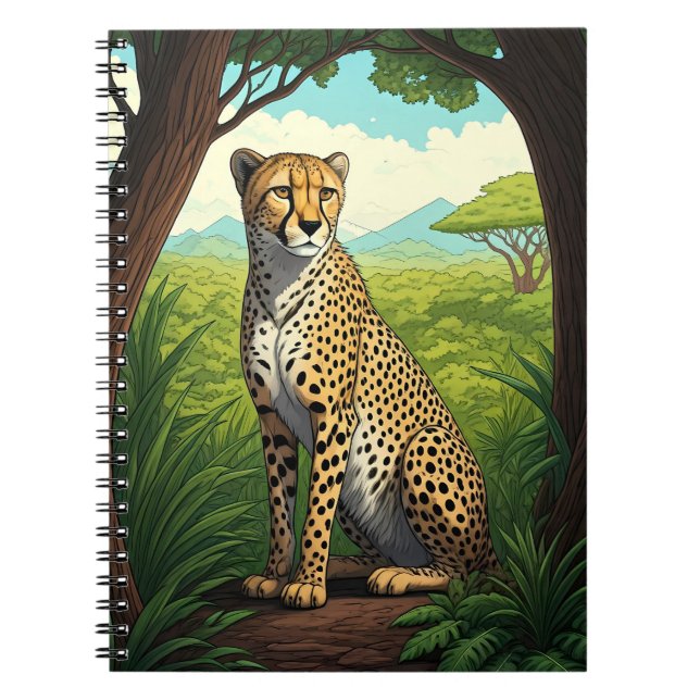 Carnet Guépard dans une forêt luxuriante (Devant)