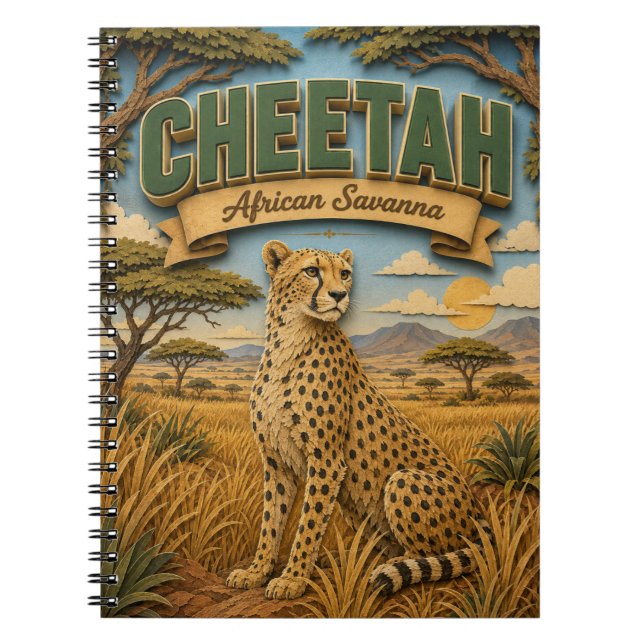 Carnet Guépard Savane africaine POPCUT (Devant)
