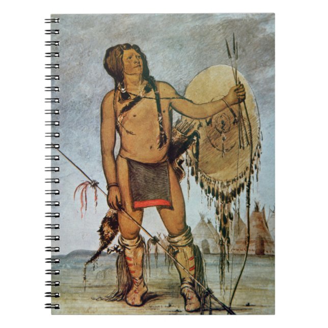 Carnet Guerrier de Comanche avec un bouclier, une lance (Devant)