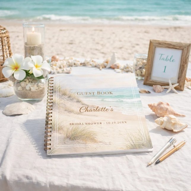 Carnet Guest book Bridal Shower beach coastal (Créateur téléchargé)