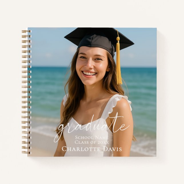 Carnet Guest book graduation photo script  (Devant)