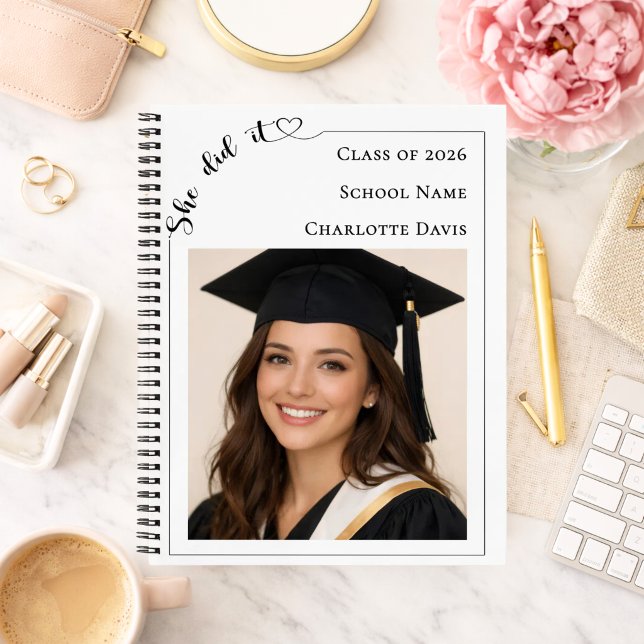 Carnet Guest book photo She Did it Graduation Party (Créateur téléchargé)