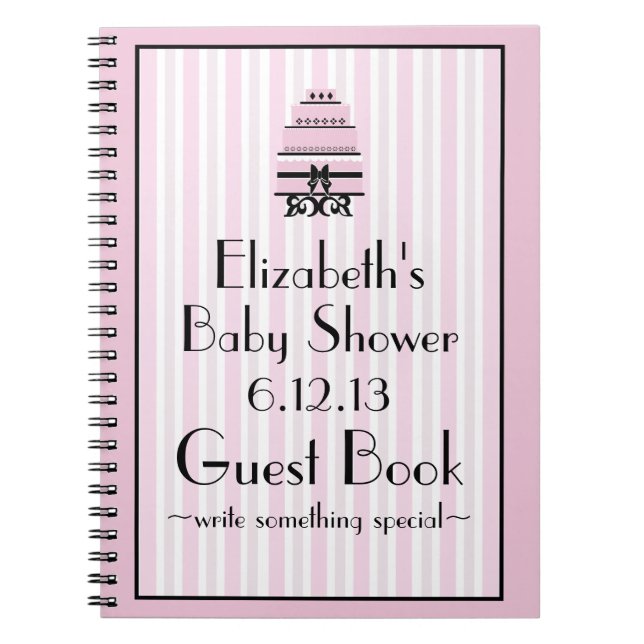 Carnet Guestbook de douche rose (Devant)