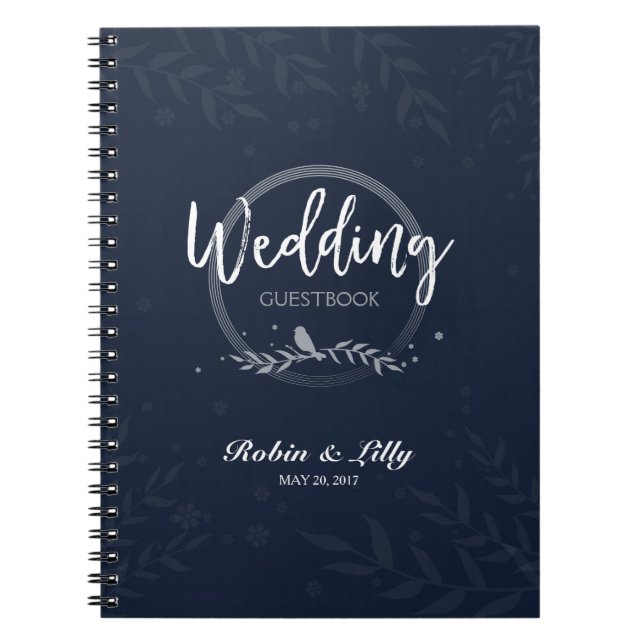 Carnet Guestbook de mariage - oiseau rustique sur le (Devant)