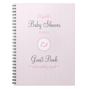 Carnet Guestbook d'Empreinte de pas-Douche de bébé