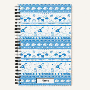 Carnet Guide Chien Conte Lab Motif - Bleu - Petit