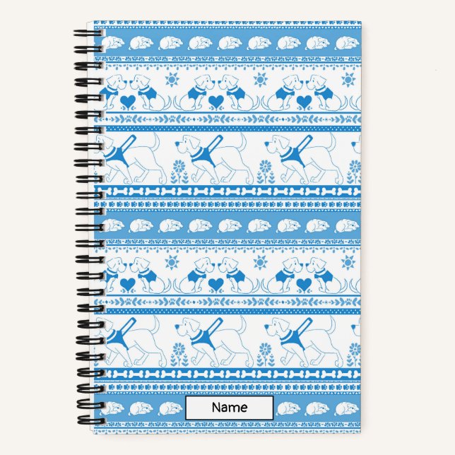 Carnet Guide Chien Conte Lab Motif - Bleu - Petit (Recto)