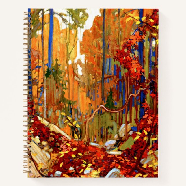 Carnet Guirlande d'automne, peinture colorée, (Devant)