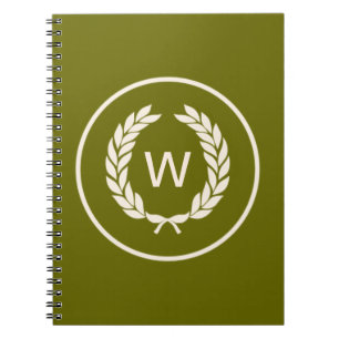 Carnet Guirlande de feuille de laurier de monogramme